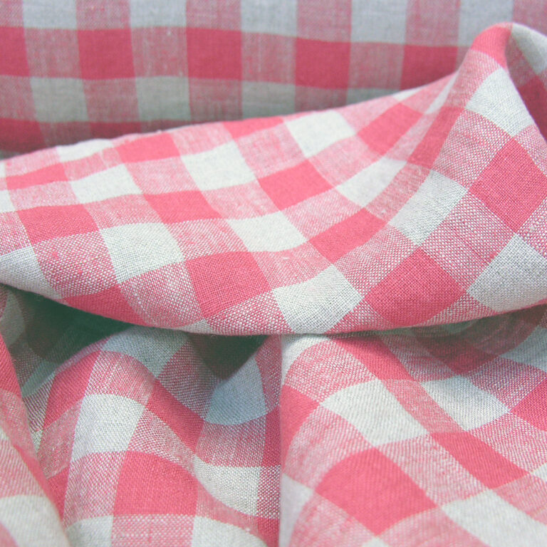 Washed Linen Check Rhubarb - Image 2