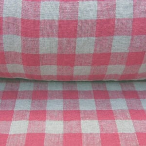 Washed Linen Check Rhubarb - Image 3