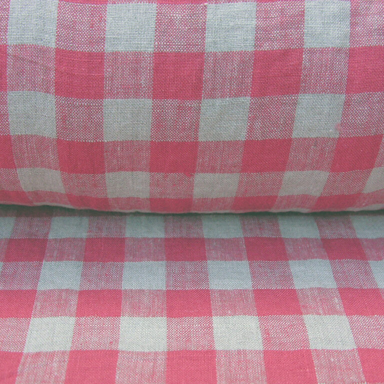 Washed Linen Check Rhubarb - Image 3