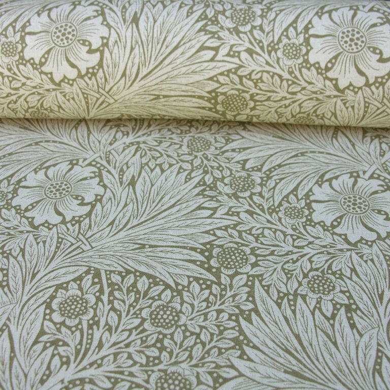 William Morris Marigold - Olive and Linen - Image 3