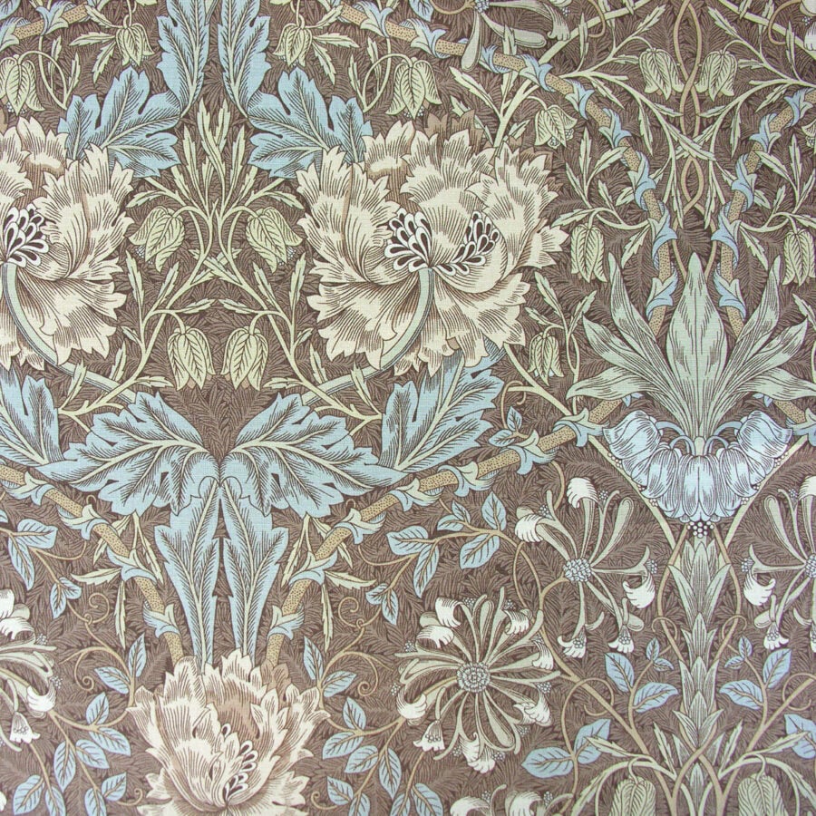 William Morris Honeysuckle & Tulip - Brown and Blue