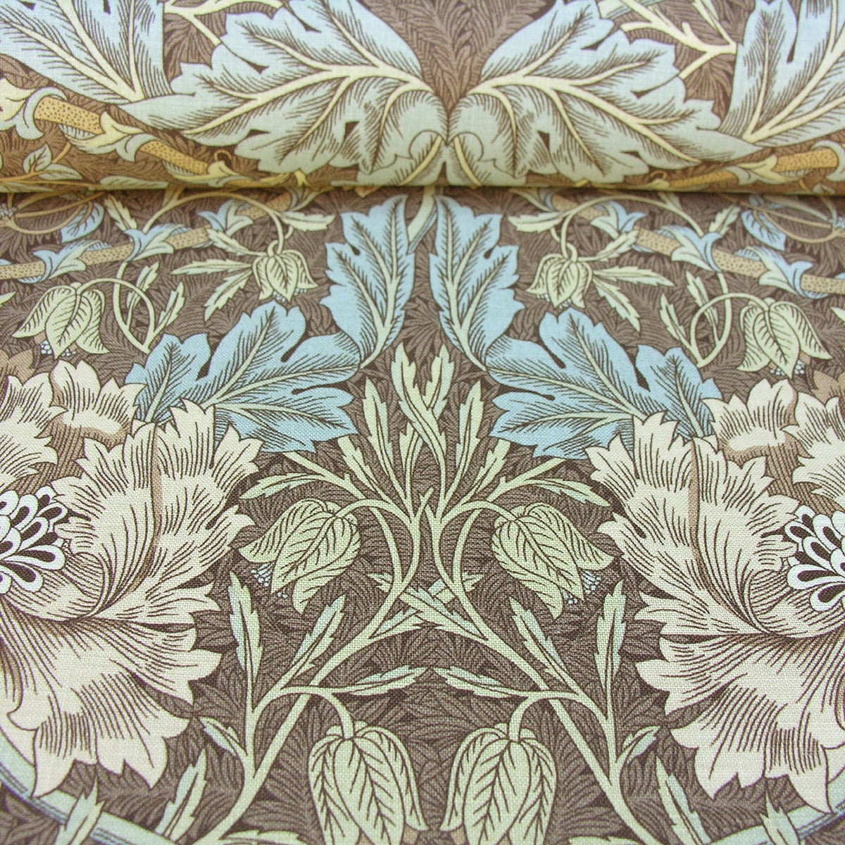 William Morris Honeysuckle & Tulip - Brown and Blue - Image 3