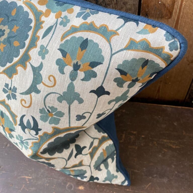 Karabair Cushion  - Teal, Ink & Ochre - Image 2