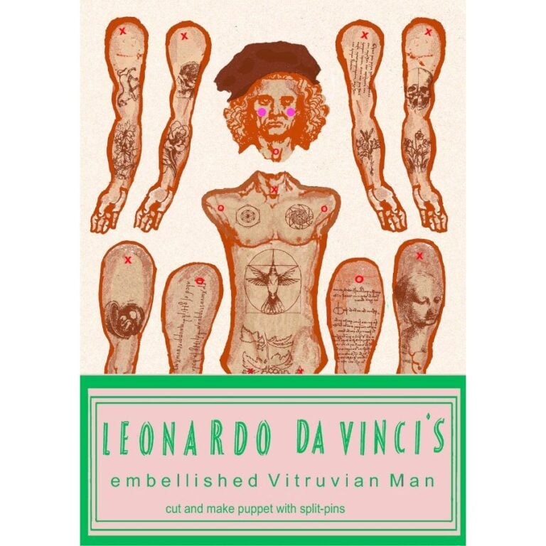 Da Vinci's Vitruvian Man - Cut out & make paper puppet - Image 3