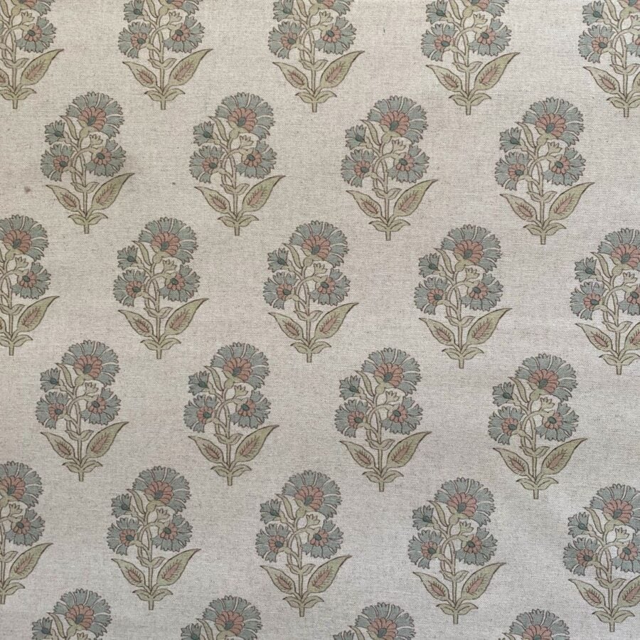 Extra Wide Fabric with a blue flower