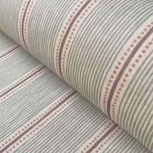 Extra Wide Striped Fabric in duckegg