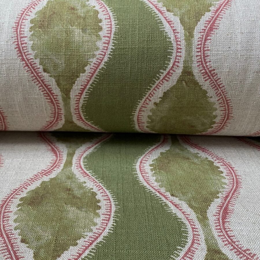 Sissinghurst Stripe Sage and Strawberry