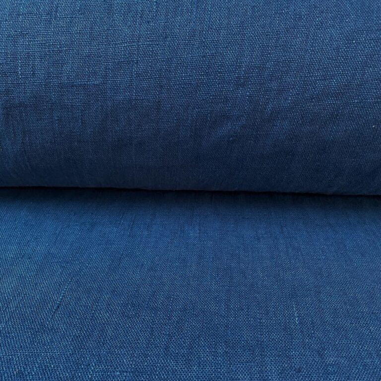 Tinsmiths French Washed Linen Fabric Prussian Blue