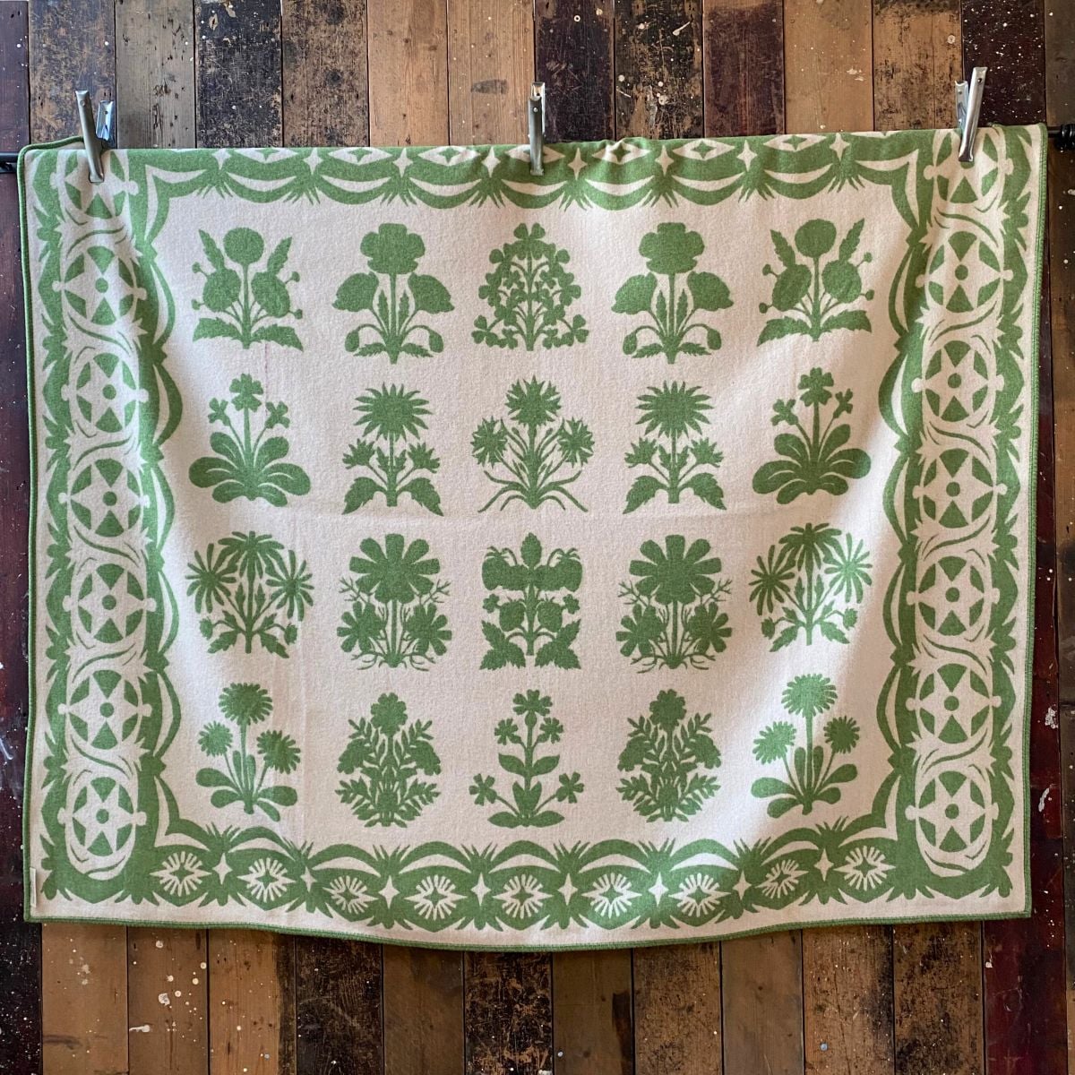 Papercut Flowers Wool Blanket Tinsmiths
