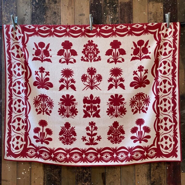 papercut flowers Wool Blanket Tinsmiths Ledbury