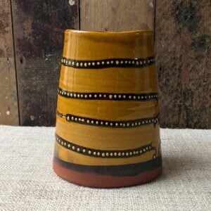 Erica Taylor Low amber glaze slipware vase
