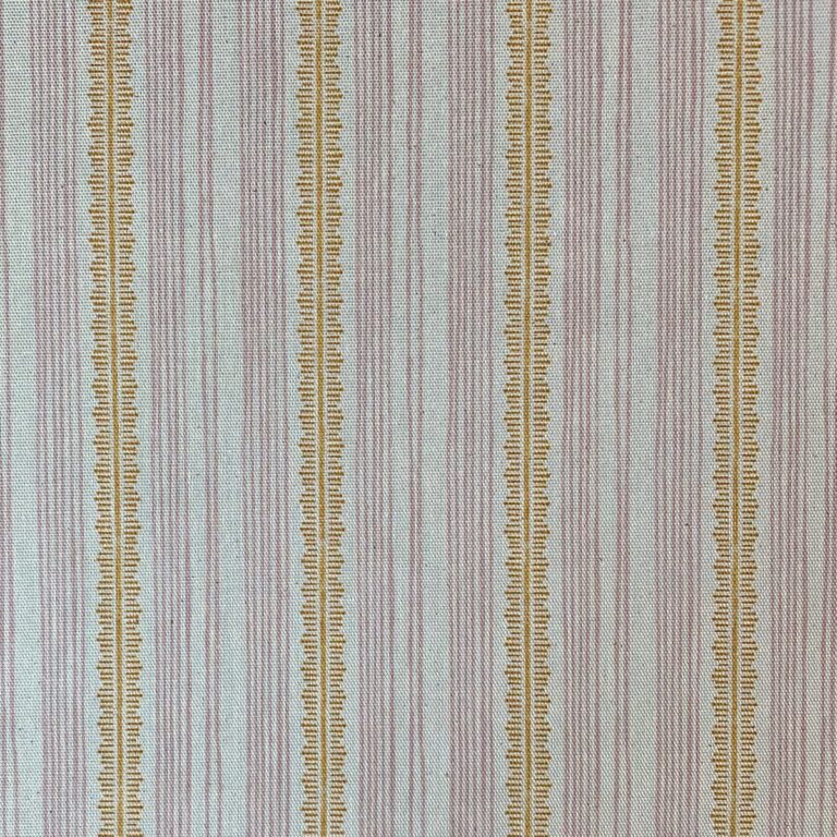 Tinsmiths Striped Feather Stripe Fabric on a roll in carnation pink & orange gold