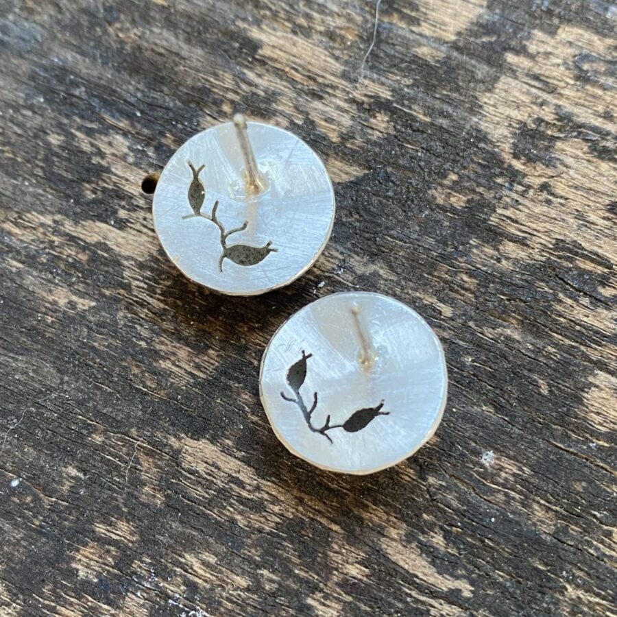 Silver Faceted Dome Earrings CDLT 3/10a