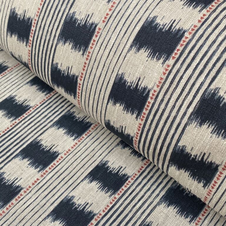 Dark Indigo Striped linen on a roll