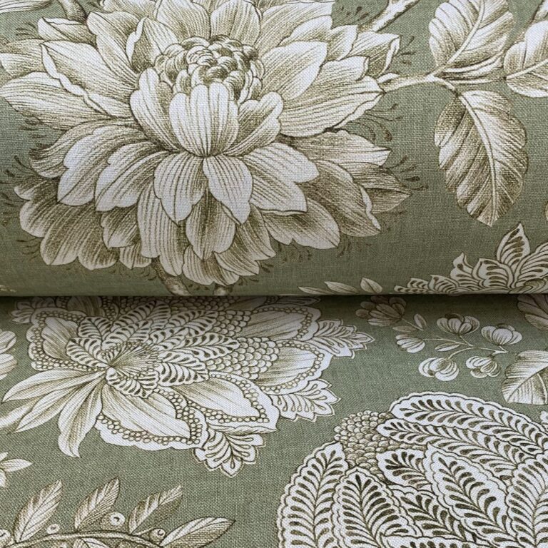 Extra Wide Falabella fabric in sage green on a roll