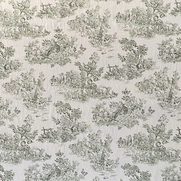 Elysium print fabric on a roll two-green design