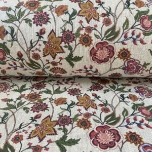 Melody Linen Raspberry & Leaf Green - Image 3