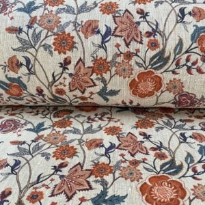 Melody Linen Teal & Orange - Image 3