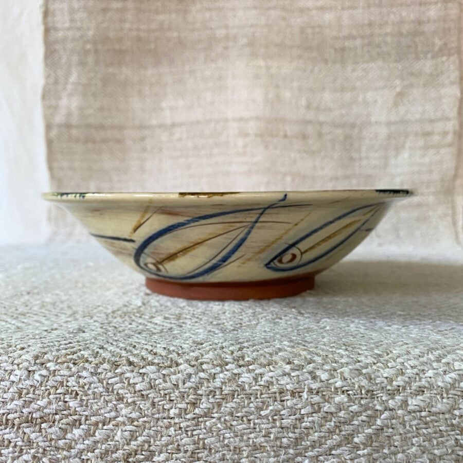 Jennifer Hall Slipware Pasta Bowl - Fish Trio JHPB2