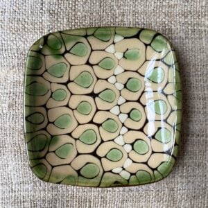 Patia Davis Biscuit plate on linen backcloth