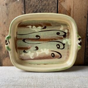 Patia Davis cream glazed rectangular baking dish