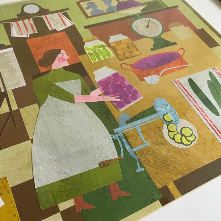 Marion Elliot colourful papercut collage design