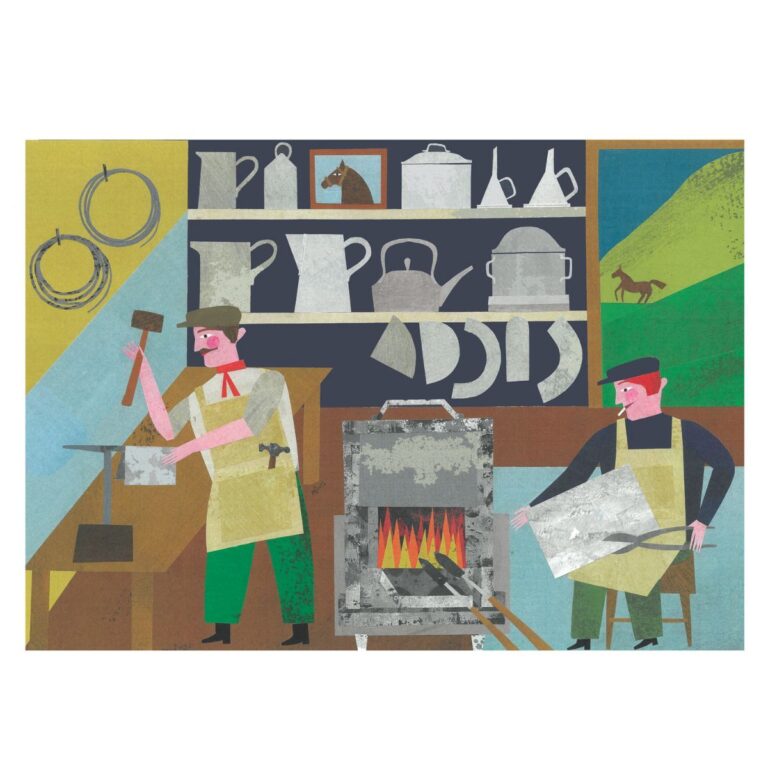 Marion Elliot colourful papercut collage design
