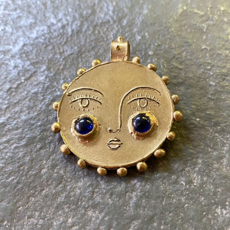 Ann Taylor Brass Jewellery Pendant Sun