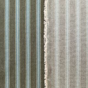 Alma Ticking Fabric in dark sage & Teal