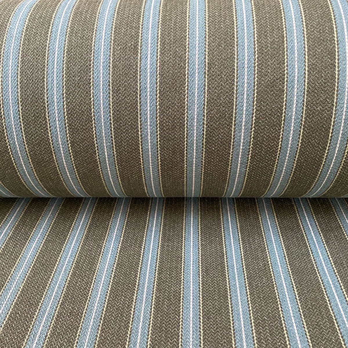 Alma Ticking Fabric in dark sage & Teal