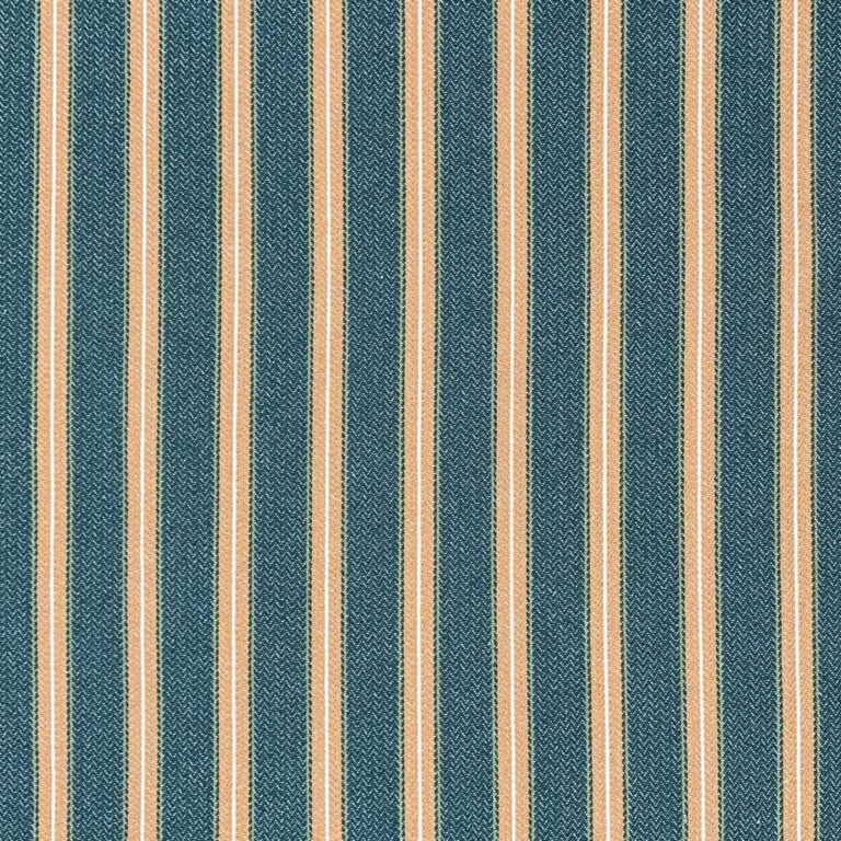 Alma Ticking Fabric in Forest Green & Brick Red