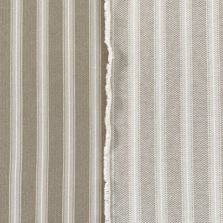 Alma Ticking Fabric in Pebble Grey & Putty