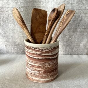 Marbled utensil jar