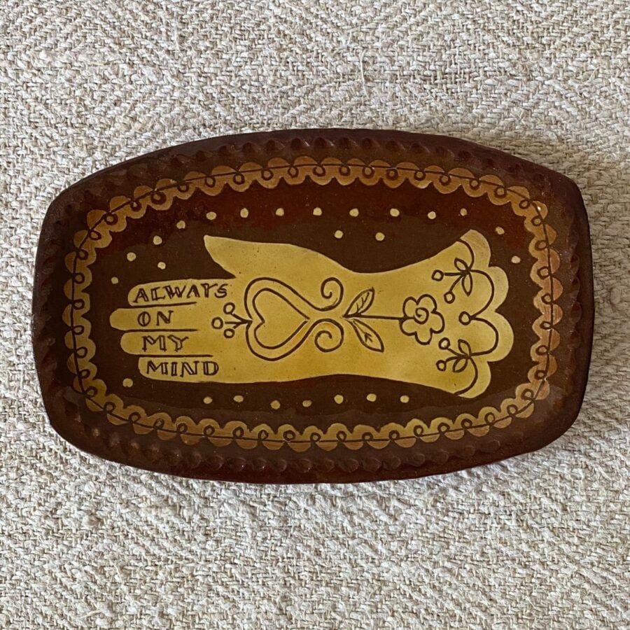 Katie B Morgan Oblong Slipware Dish - Glove