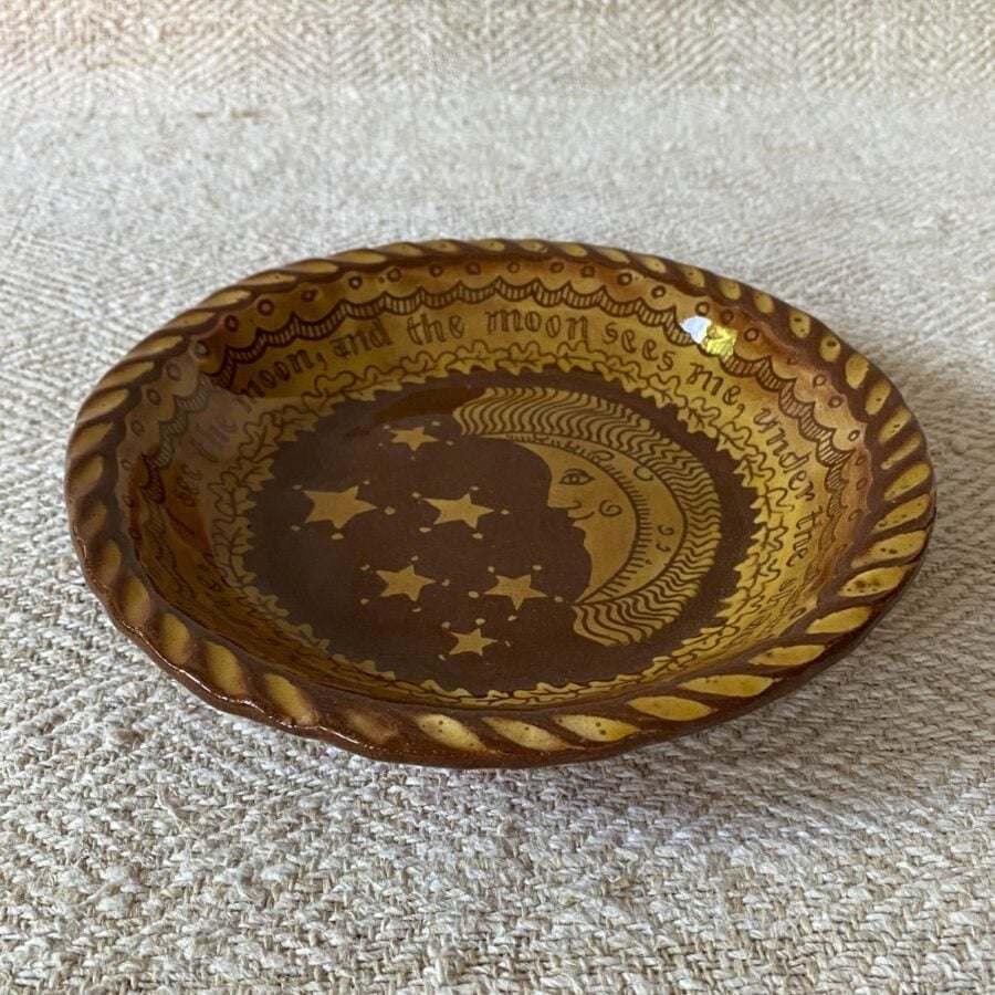 Katie B Morgan Round Slipware Dish - Moon SORKM12