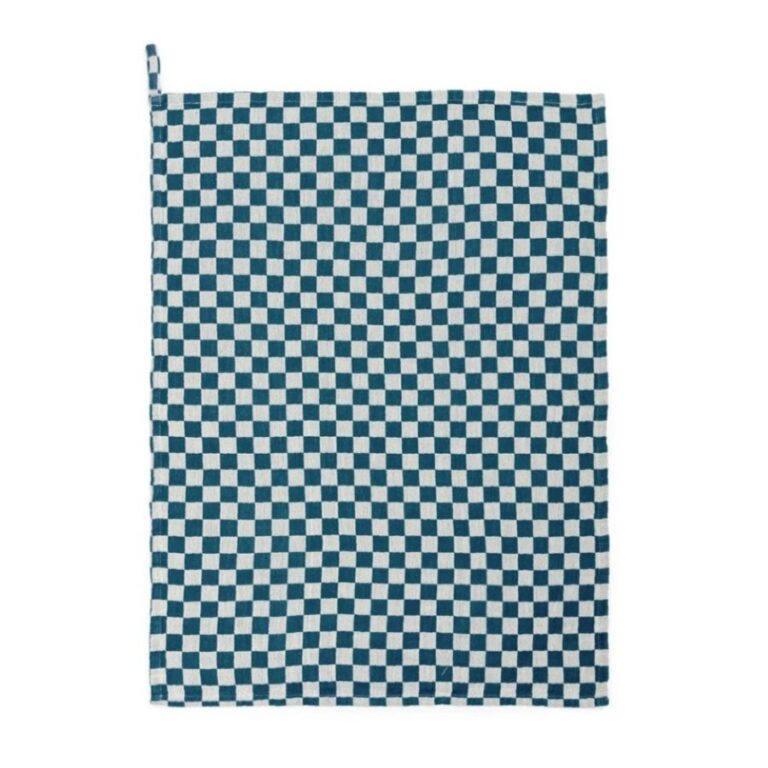 Checked Cotton Hand Towel Teal