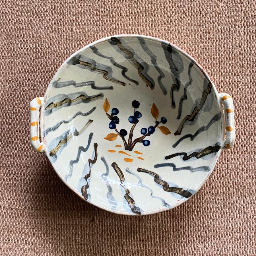 James Burnett Stuart ceramic bowl with handles