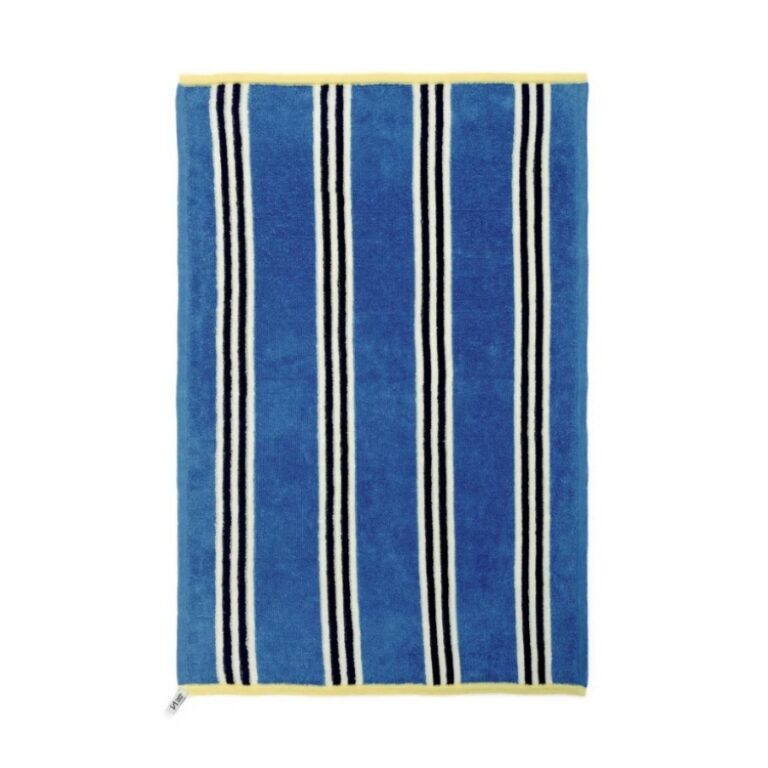Striped Terry Hand Towel Blue - Image 2