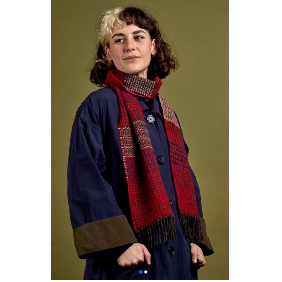 Lambswool Striped Walton Scarf Radish