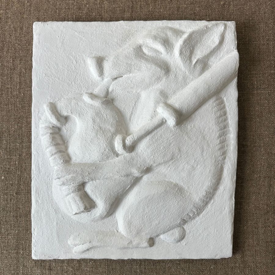 Bill Sargent white lime plaster pargetted panel