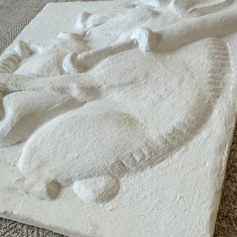 Bill Sargent white lime plaster pargetted panel