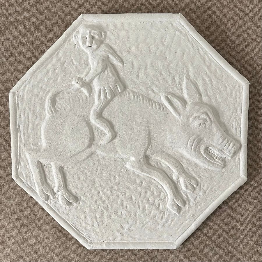 Bill Sargent Pargetted Panel of a boar and a fool