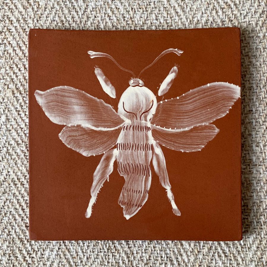 Edmund Dvaies earthenware insect tile