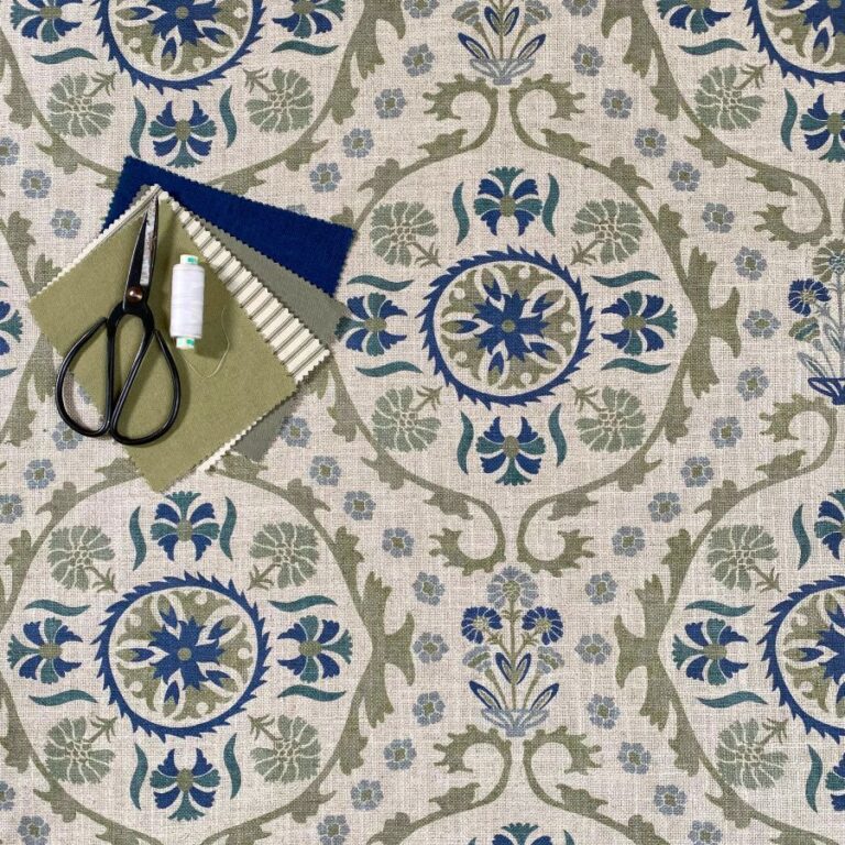 Extra Wide Eden Suzani Indigo & Sage - Image 4