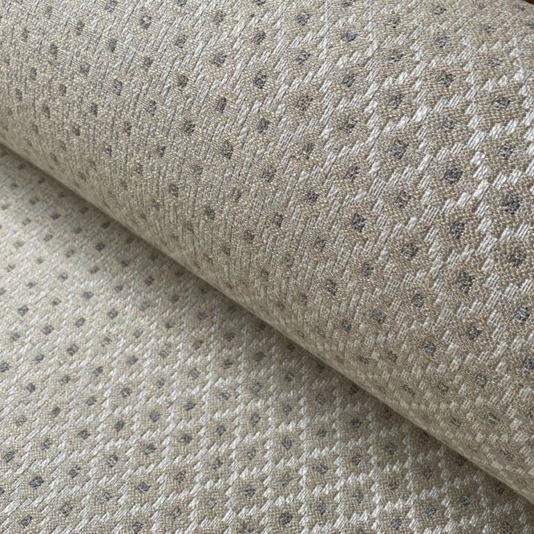 Cream, diamond patterned upholstery fabric