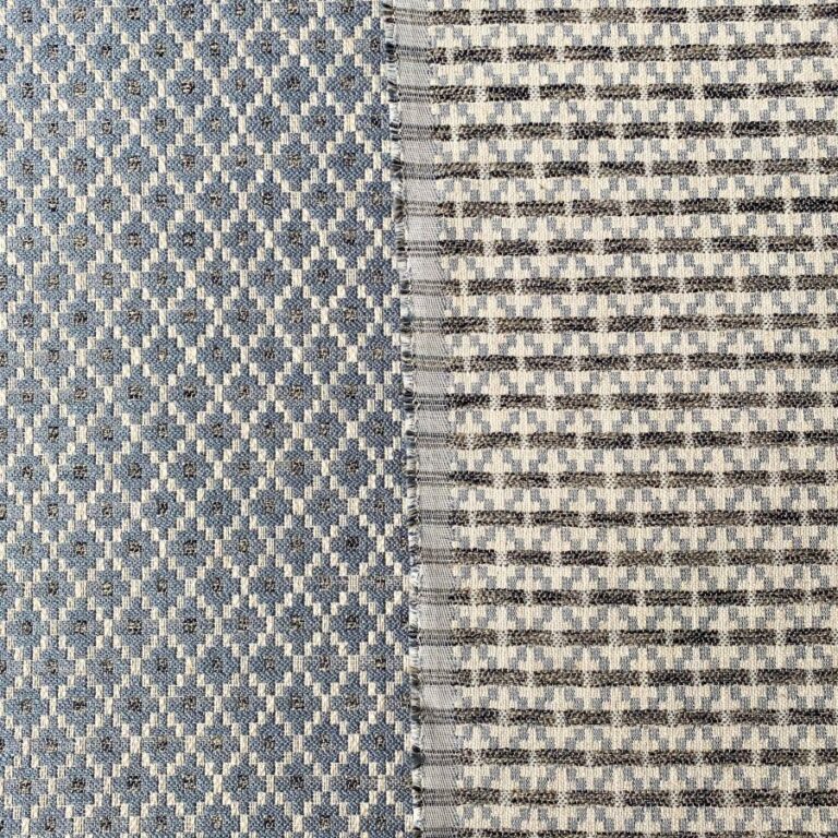 Light Blue, diamond patterned upholstery fabric