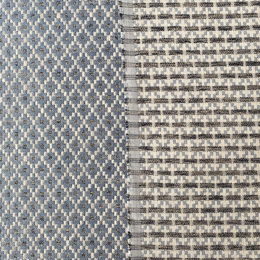 Light Blue, diamond patterned upholstery fabric