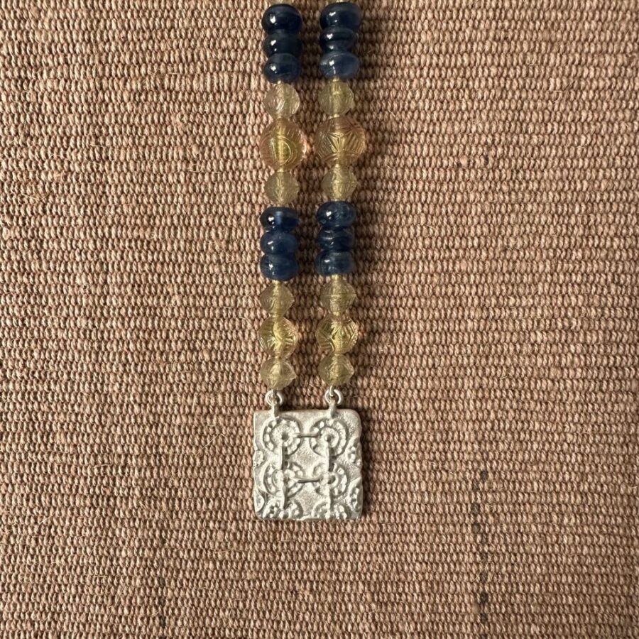 Kyanite, Silver & Cast Glass - Hawk CDLT M1