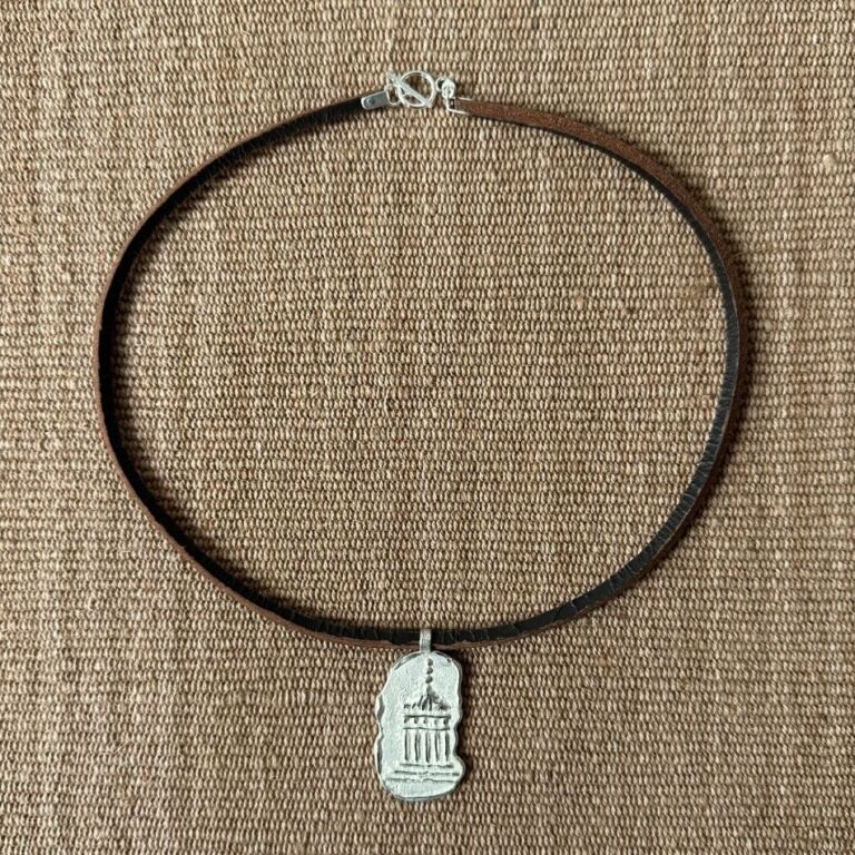 Silver Temple Thong Necklace M8 - Image 3