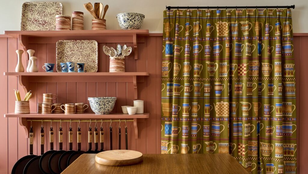 Mochaware fabric designed by Marion Elliot for Tinsmiths